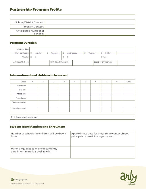 Partnership Program Profile Partnership Program Profile