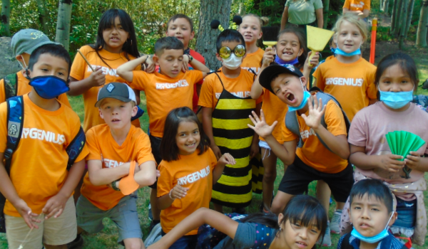 kids in an afterschool program with matching shirts 