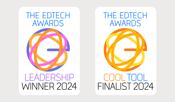 The image shows two EdTech Awards: Cool Tool Finalist 2024 & Leadership Winner 2024. 